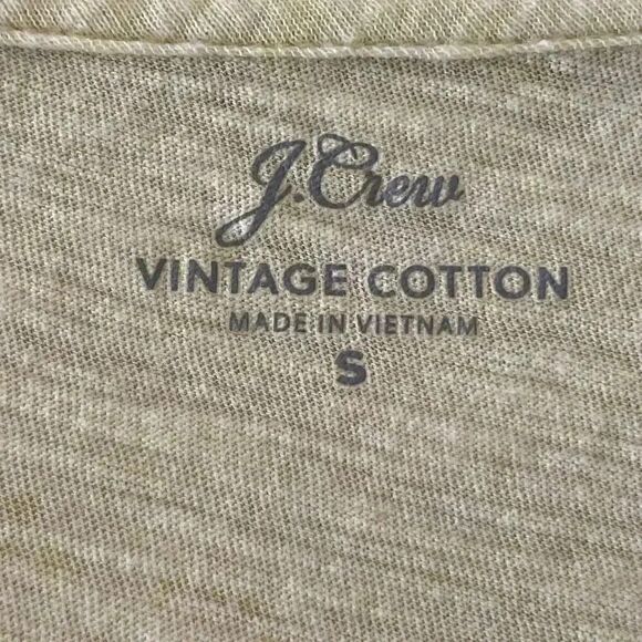 J Crew Vintage Cotton V-Neck Lime Yellow Short Sleeves T-Shirt S #1229 - Picture 8 of 11